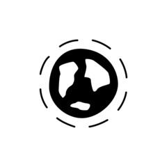 Ozone Layer Icon in black flat glyph, filled style isolated on white background