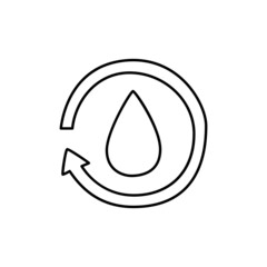 Water Purification Icon in flat black line style, isolated on white background