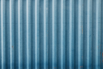 Exterior of a blue shipping container