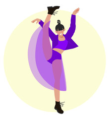 Dancing girl. Contemporary dance illustration.