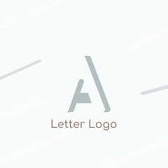 Elegant letter A logo as negative space icon creative