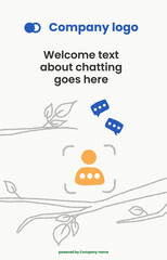 Target audience chatting. Concept of a client sitting on tree branches and messaging with your LiveChat, friends, or family. Email, banner, website header template.