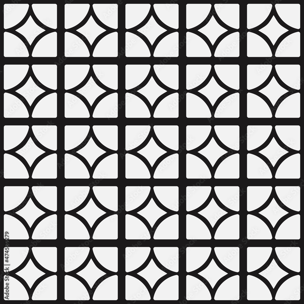 Aufkleber white quarters of a circle on a black background. the circles are divided into four parts to create 