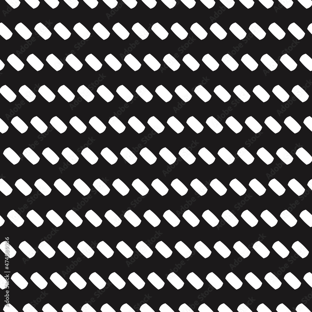 Aufkleber White diagonal repeating pillow shapes. Vector with black background and the same shapes.