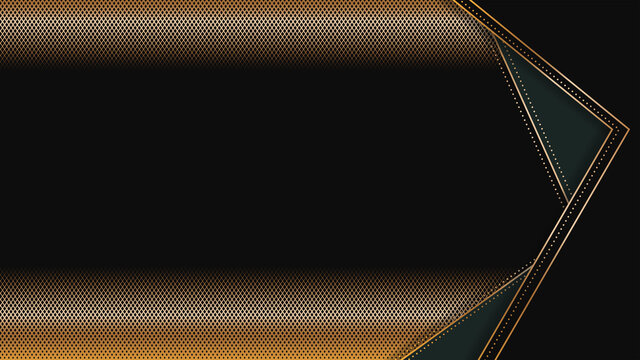 geometric dark background with golden mesh