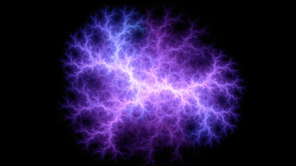 Abstract background, smooth blue lines on a black background