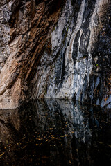 White Streaks Reflect In the Cattail Falls Pool