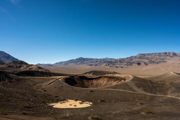 Wide Shot of The Top of Little Hebe Crater and Surrounding Mountains