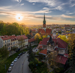 Fototapeta Sunset over Podgorze district in Krakow, Poland obraz