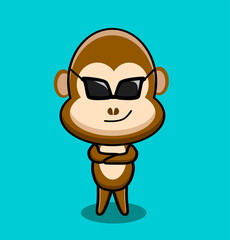 cool monkey with glasses