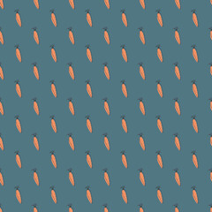 Carrot Vegetables seamless pattern. Vegetarian healthy bio food background, Vegan organic eco products. Vector illustration