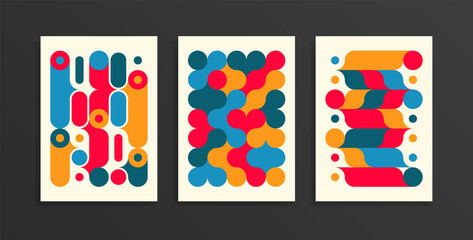 Set of geometric illustrations. For posters, banners, flyers, booklets, advertisements, etc. Vector format.