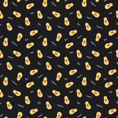 Avocado Vegetables seamless pattern. Vegetarian healthy bio food background, Vegan organic eco products. Vector illustration