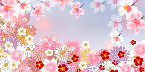 桜　梅　菊　背景