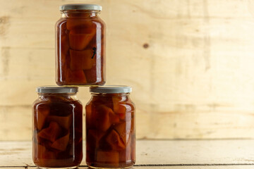 Glass of homemade pumpkin candy