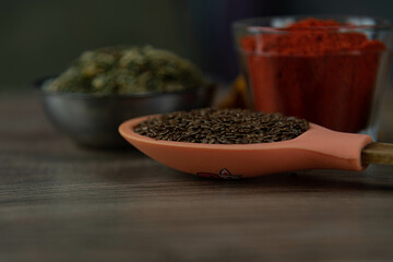 Ground red culinary condiment made from annatto (Bixa orellana)