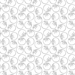 Tomato Vegetables seamless pattern. Vegetarian healthy bio food background, Vegan organic eco products. Vector illustration