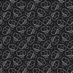 Broccoli or Cauliflower Vegetables seamless pattern. Vegetarian healthy bio food background, Vegan organic eco products. Vector illustration