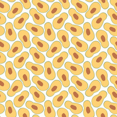 Avocado Vegetables seamless pattern. Vegetarian healthy bio food background, Vegan organic eco products. Vector illustration