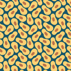 Avocado Vegetables seamless pattern. Vegetarian healthy bio food background, Vegan organic eco products. Vector illustration