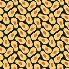 Avocado Vegetables seamless pattern. Vegetarian healthy bio food background, Vegan organic eco products. Vector illustration