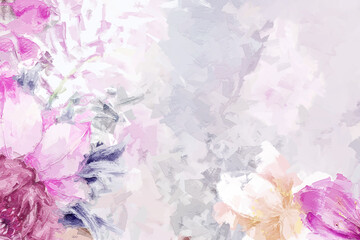 Beautiful abstract flower and bouquet illustration