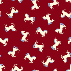 Romantic rocking horse seamless pattern,