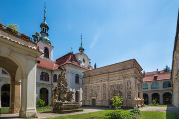 Prague, Czech Republic, June 2019 - view  of Loreto (Loreta) at Prague, a famous pilgrimage site