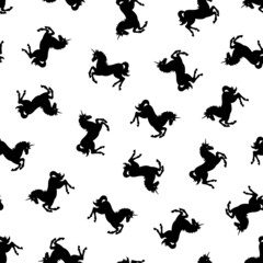 Romantic rocking horse seamless pattern,