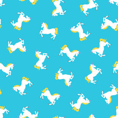 Fototapeta premium Romantic rocking horse seamless pattern,