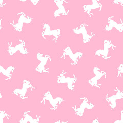Romantic rocking horse seamless pattern,