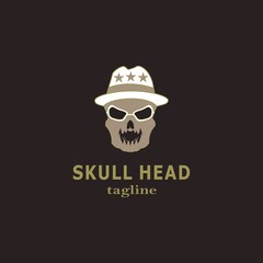 Skull head logo. Vector illustration template design 