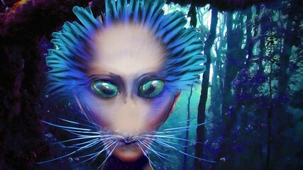 Futuristic science fiction space artwork. Digital art. Fantasy scenery.