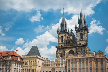 Fototapeta na wymiar View of the Church of Our Lady before Týn - Prague, Czech Republic