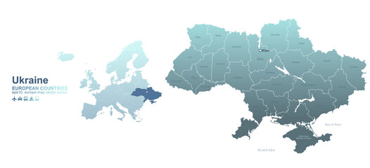 Ukraine. Ukraine map. european countries vector map. 