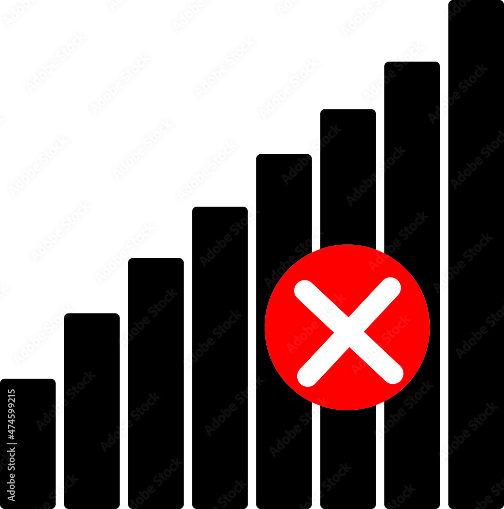 Poster no signal icon. connection sign. mobile interface icons. vector