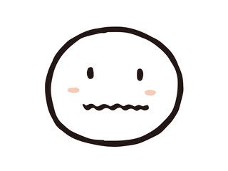 かわいい困った表情／手書きイラスト