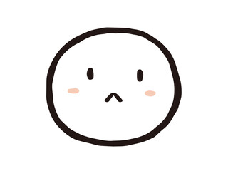 かわいい考えている表情／手書きイラスト