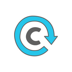 Carbon Cycle Icon in color icon, isolated on white background 