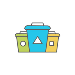 Waste Sorting Icon in color icon, isolated on white background 