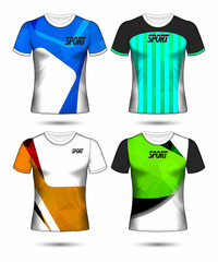  t-shirt templates abstract geometric collection of different colors polygonal mosaic