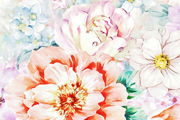 Beautiful abstract flower and bouquet illustration