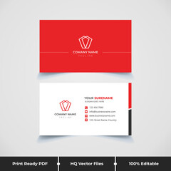 simple and minimal corporate company business card design template 