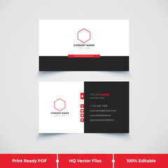 Modern simple corporate company business card design template 