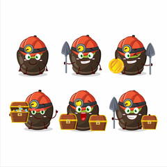 miners chocolate sugar candy cute mascot character wearing helmet