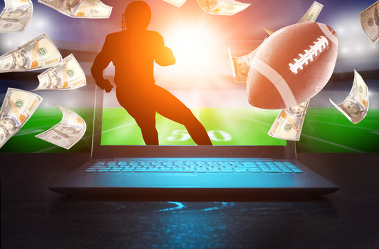 Online Sports Betting Concept. American Football