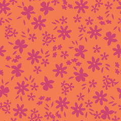Allover two tone floral seamless vector pattern.