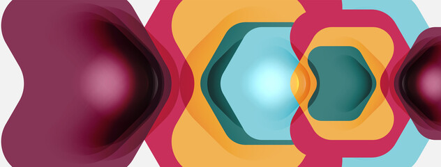 Color arrow shapes on white backdrop. Minimal geometric abstract background. Vector illustration for wallpaper banner background or landing page