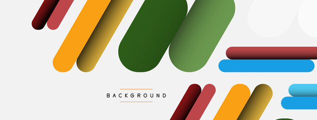 Overlapping round shapes and lines background. Vector illustration for wallpaper banner background or landing page