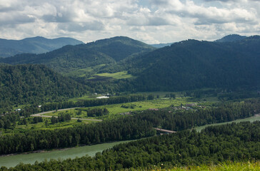 Naklejka premium Top view from above in Altay, Russia